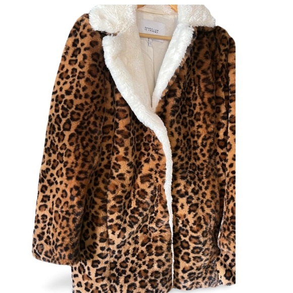 Derek Lam 10 Crosby – Leopard Faux Fur Coat Medium - Picture 3 of 8